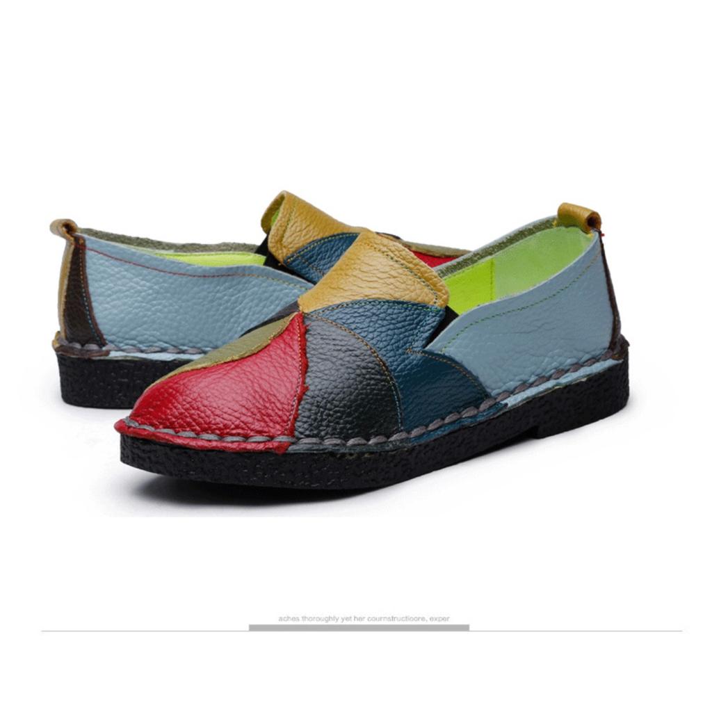 Flat Shoes, Women's Shoes, Casual Shoes, Color Blocked Shoes, Single Shoes, Loafers, Round Toe Shoes, Soft Soled Shoes, Walking Shoes, Non Slip Shoes