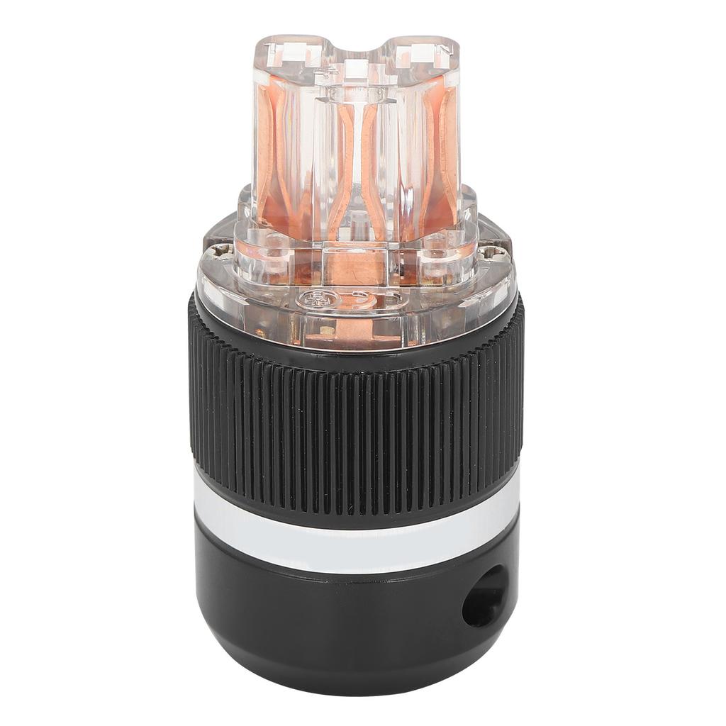 Monosaudio Power Plug Transparent Pure Copper Audio Connector Power Plug 100‑250V