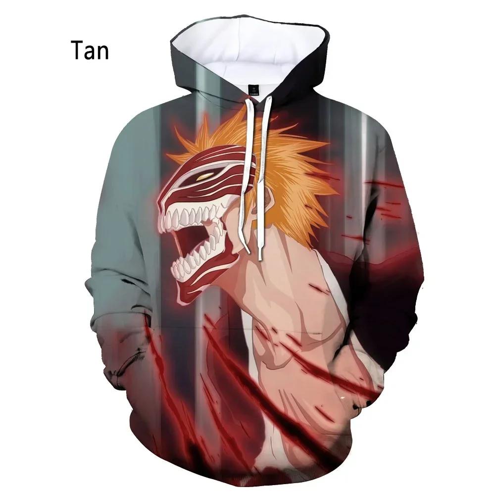 Nová móda Bělidlo 3D potisk Mikina Anime Ichigo Kurosaki Pánské Dámské Ležérní Topy s dlouhým rukávem