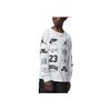 Jordan Pattern Print Crew Neck Casual Pullover Long Sleeve T-Shirt Kids Tops White FB1611-100