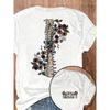 European Size GROW Bone Flower Pattern, Fashion Women's Top T-Shirt