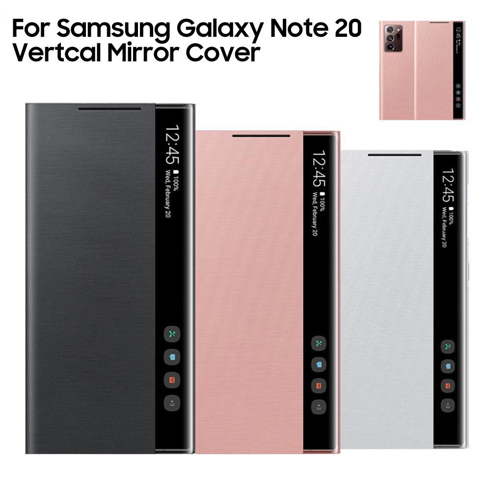 Mirror Smart View Flip Case For Samsung Galaxy Note 20 Note20 Phone LED Cover S-View Cases