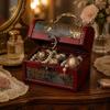 Small Size Wooden Jewelry Box Classical Keepsake Case Retro Trinket Chest  Cosmetics Sorting