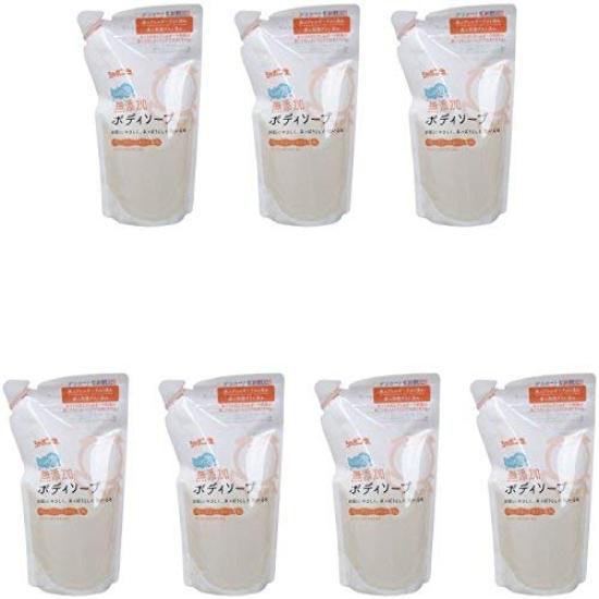 Shabon Dama Additive-Free Body Soap, Rich Foam, Refill Pack, 470ml [x7]