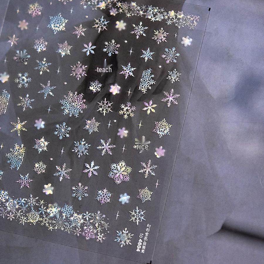 2024 Crystal Diamond Snowflake Nail Stickers - Christmas Tree & Snowman Designs