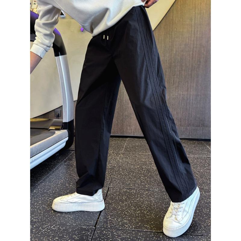 Super Large Size Spring and Summer Straight Casual Pants Men's High-end Trendy Sweatpants New Ruffian Handsome Trend Thin Pants