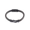 Bracciale da Uomo in Pelle Intrecciata a Mano con Design Inciso e Motivo Contorto, Semplice ed Elegante.