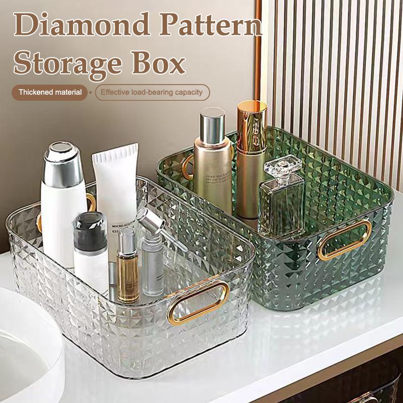 Transparent Storage Box Cosmetic Box Storage Container Plastic Storage Box Clear Drawer With Handle Stackable