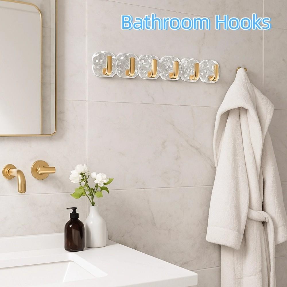 2PCS Wall Mounted Key Bag Hooks Punch-free Wall Hook Rack Durable Bathroom Hooks  Bathroom