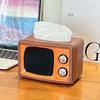 Retro Vintage TV Shape Toilet Paper Holder Storage Box Bathroom Kitchen Home Decor Compact TV-Shaped Container Accessories