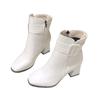 Martin Boots Autumn and Winter New British Style Pointed High-heeled Short Boots Belt Buckle Side Zipper Boots