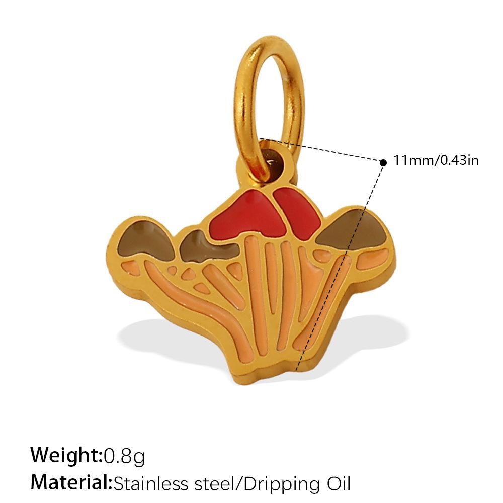 Adorable Multi-Shape Mushroom Pendant with Colorful Drip Oil Design