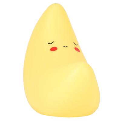 Silicone Yellow Cute Moon Shape LED Night Light Decoration Lamp for Children Room BedroomYellow