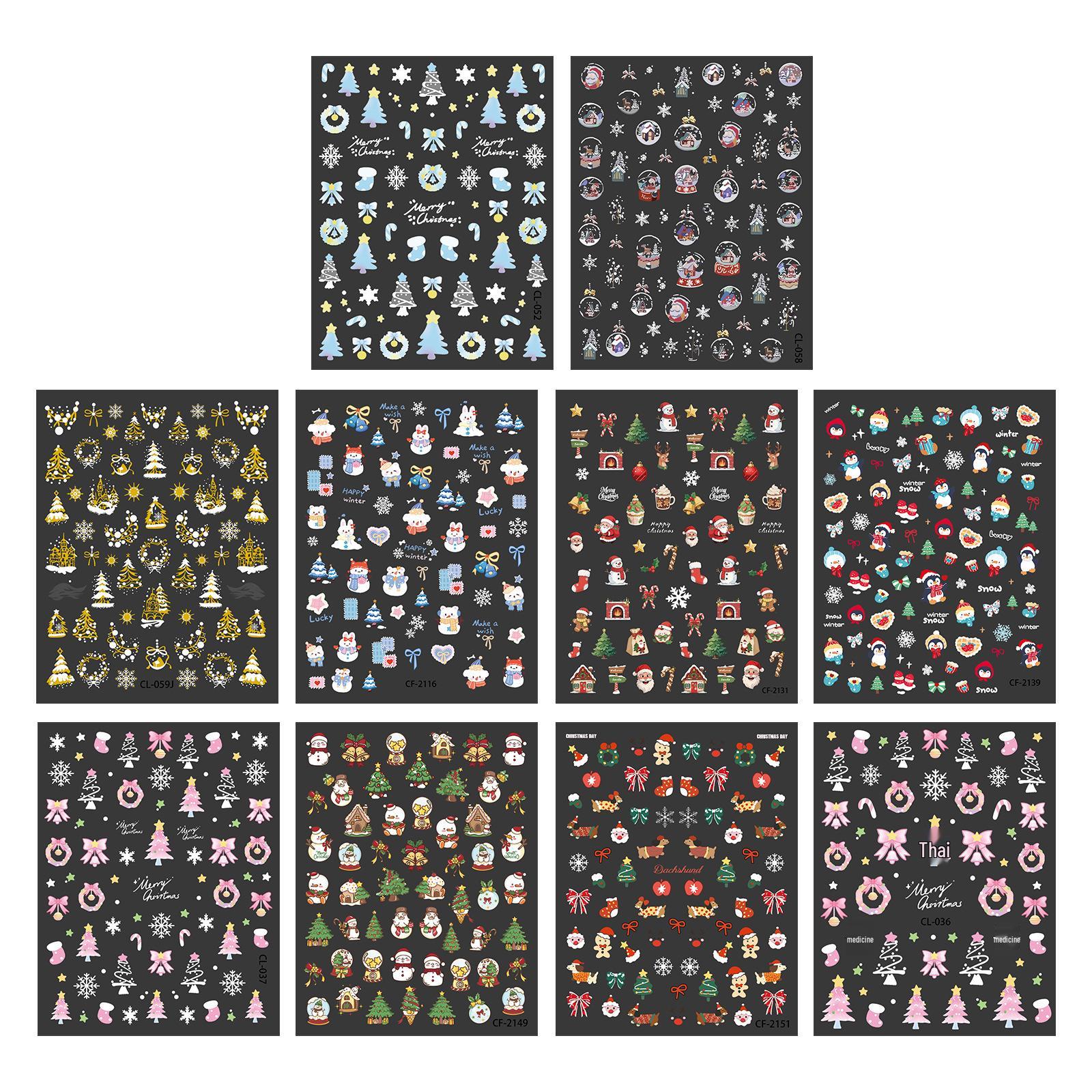 Cyansea Christmas Snowflake Nail Art Stickers - Ten-Sheet Bestseller Set MT-6162 (10 Sheets)