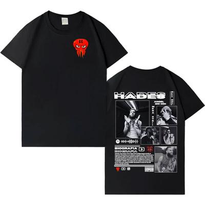 Rapper Hades 66 Harajuku Gothic Graphics Short Sleeve Tee Shrit Cotton Mens Tshirt High Quality Vintage Crewneck Tops Fans Gift