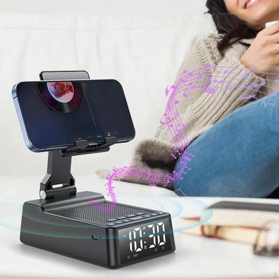 3 In 1 Multifunction Phone Holder Rechargeable Desktop Support 5V1A Alarm Clock with BT