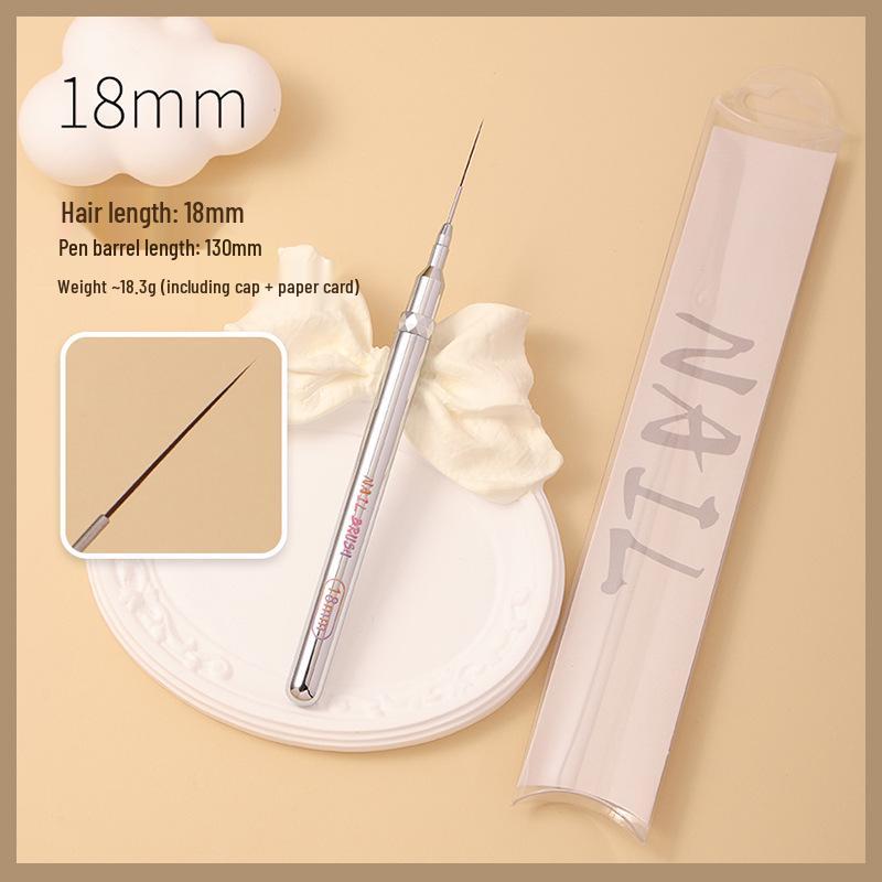 Ultra-Fine Nail Art Liner Pen Set with Metal Handle and Detachable Cap for Professional Nail Artists