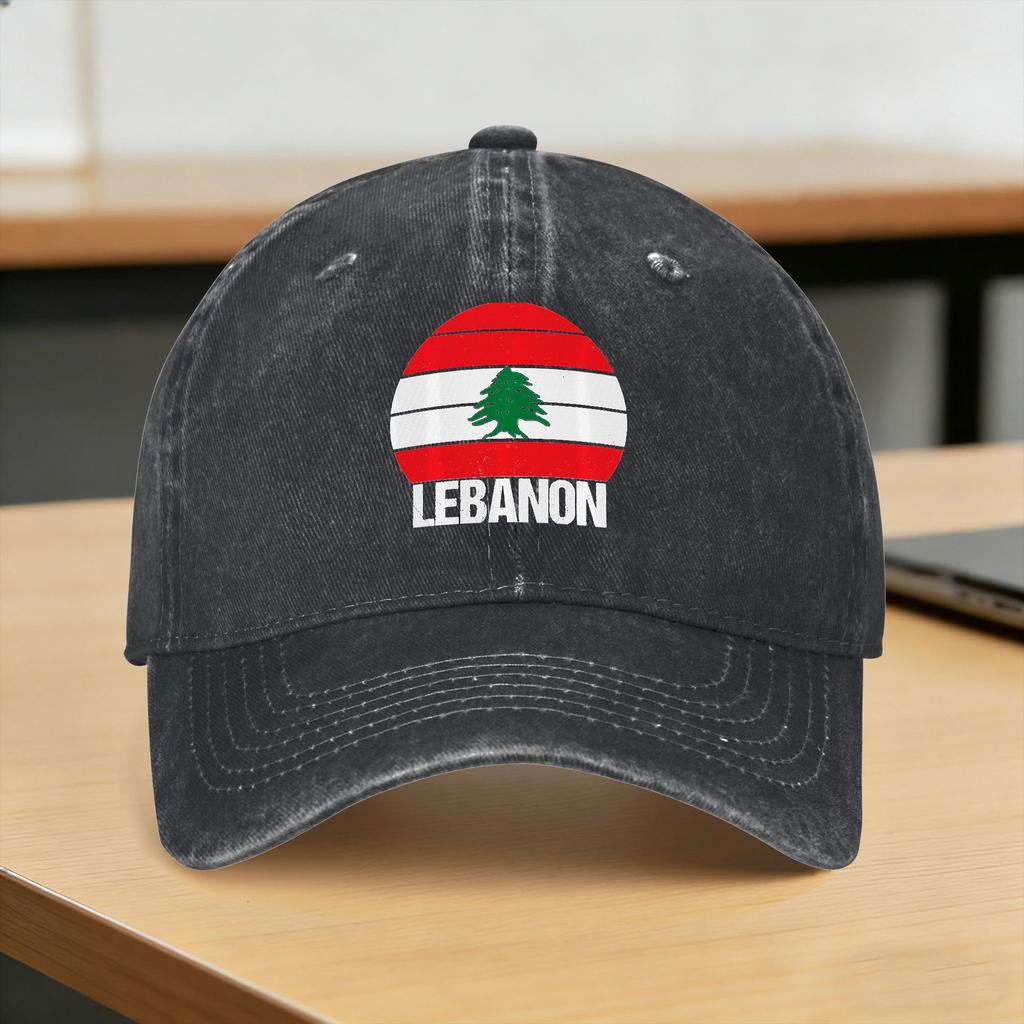 Lebanon Flag Map Beirut Cedar Tree Lebanese Heritage Design Sun Baseball Cap Street Style Unisex Women Washed Trucker Hat Gift