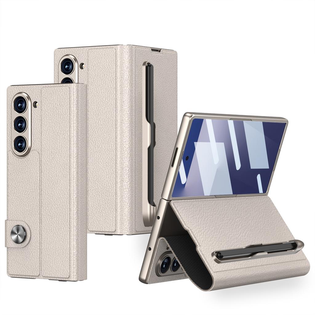 Samsung ZFold7 Mobile Phone Case Flip Leather Case Pen Slot Shell Film Integrated Fold7 Anti Fall Protection Case