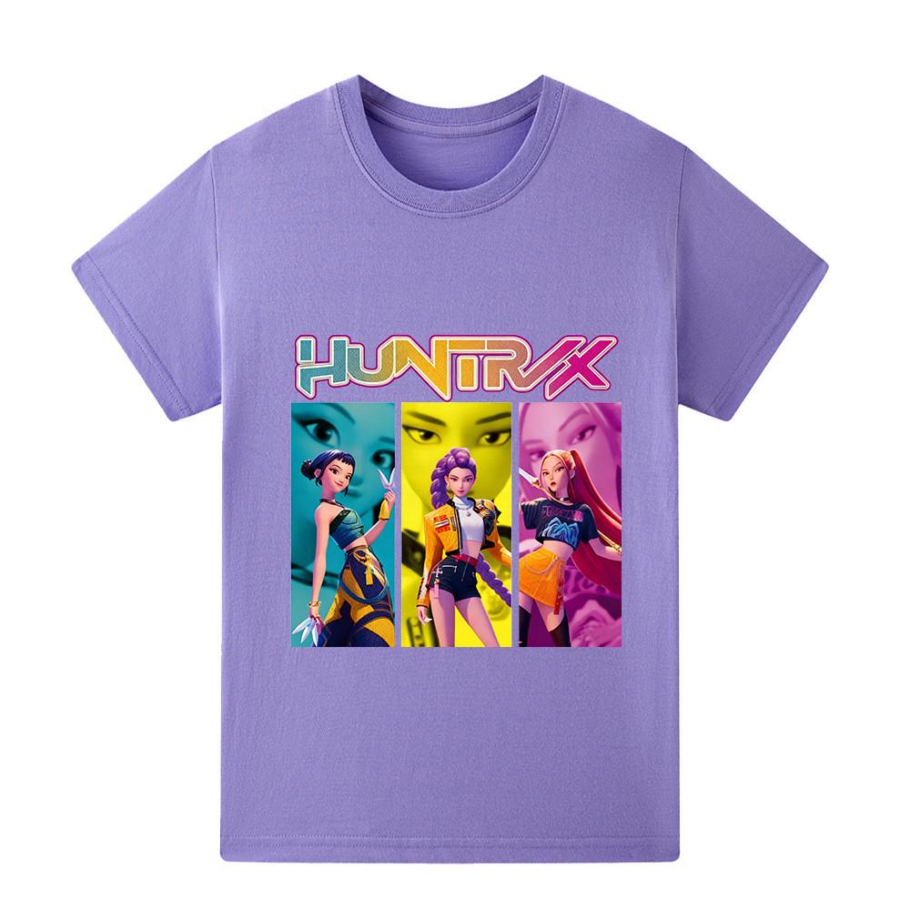 A1236 Kids Boys Girls Kpop Rumi Zoey Mira Print Short Sleeves T-shirt