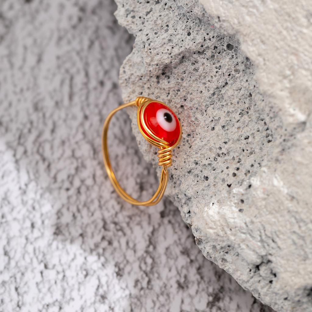 Creative And Simple Ethnic Style Eye Gravel Ring Female, Irregular Personality Luminous Ring