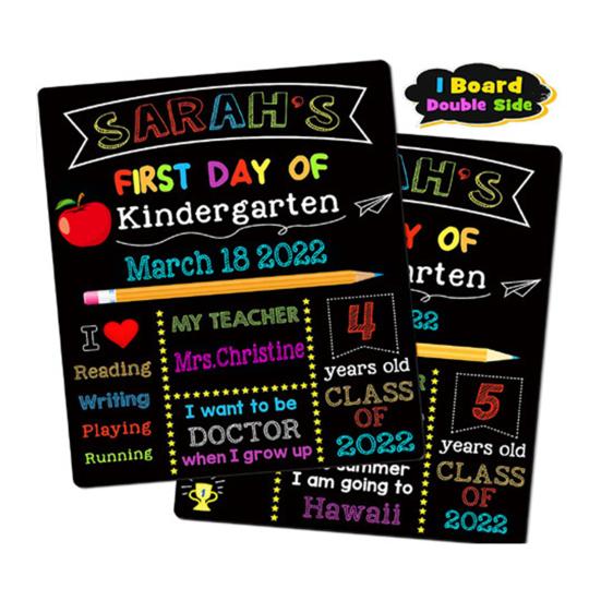Double Sided Message Board Reusable Kindergarten Preschool Wooden Sign Message Board Back To School Classroom Decor