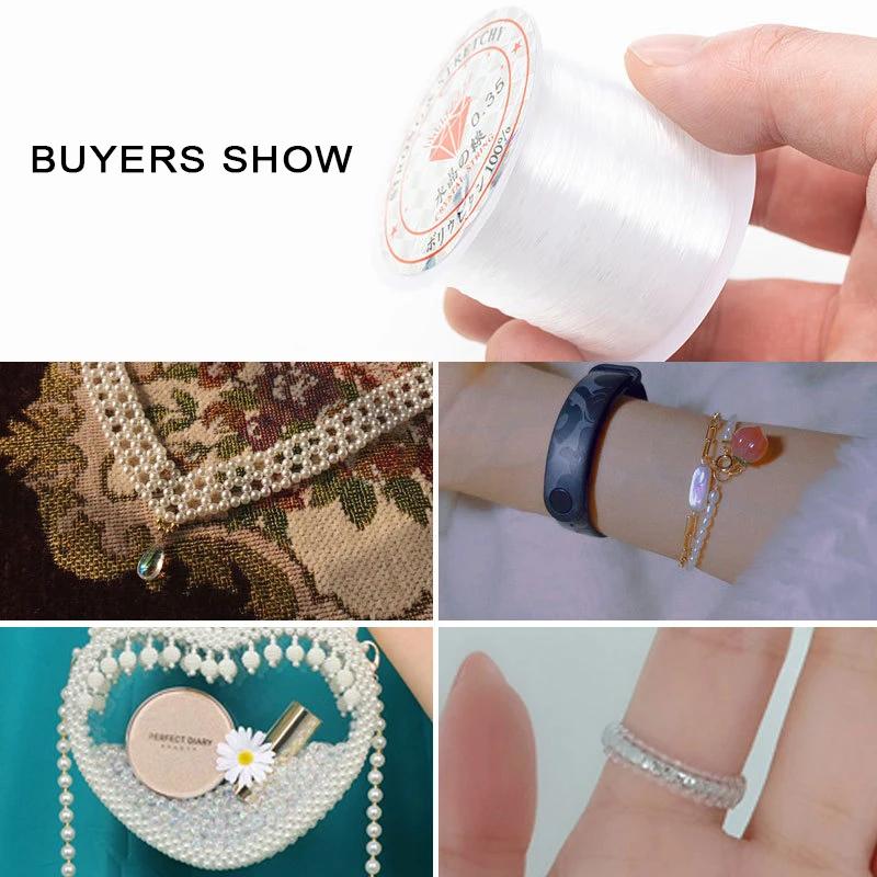 1-5Rolls Strong Elastic Line Crystal Beading Cord for DIY Stretchy Thread String Necklace Jewelry Making Bead Cords Rope 8m/Roll
