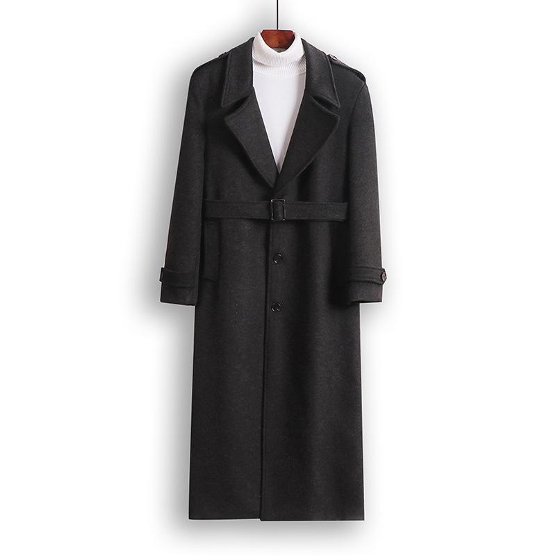 Herrarnas High-End Scoundrel Cool Wool Trenchcoat: Höst/Vinter Superlång Stil