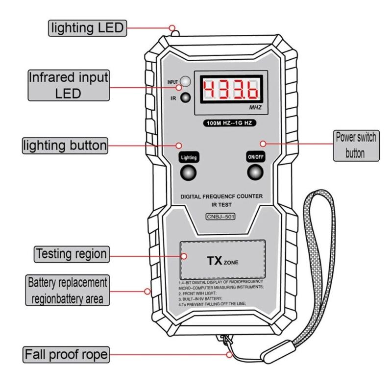 Car Remote Keys InfraredFrequency Tester 100M-1GHZ 4Bit Digital Electronic InfraredFrequence Counter Test Instrument