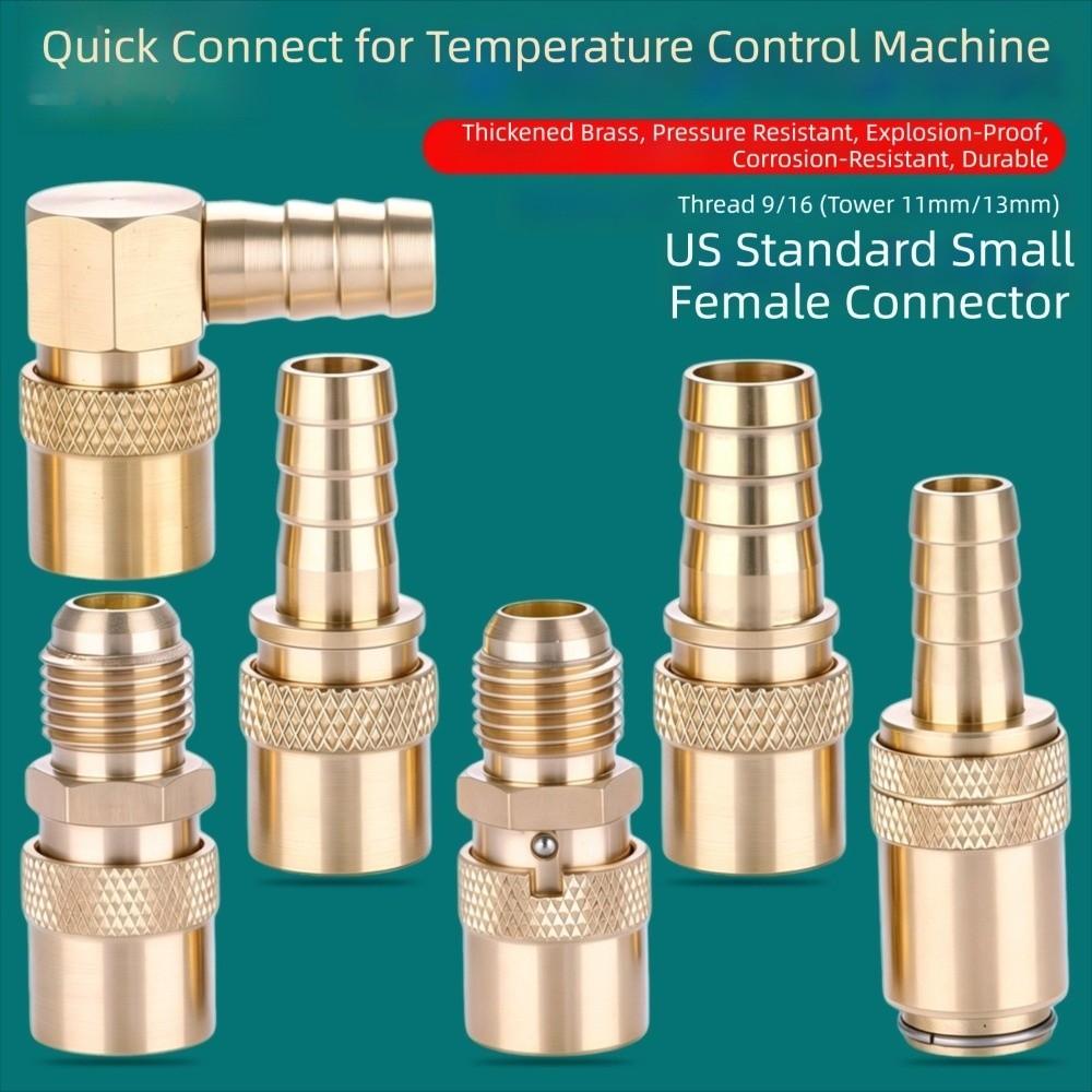 Brass Female Quick Coupling Heat Resistant Hose Barb Coupler  Mold Cooling Systems