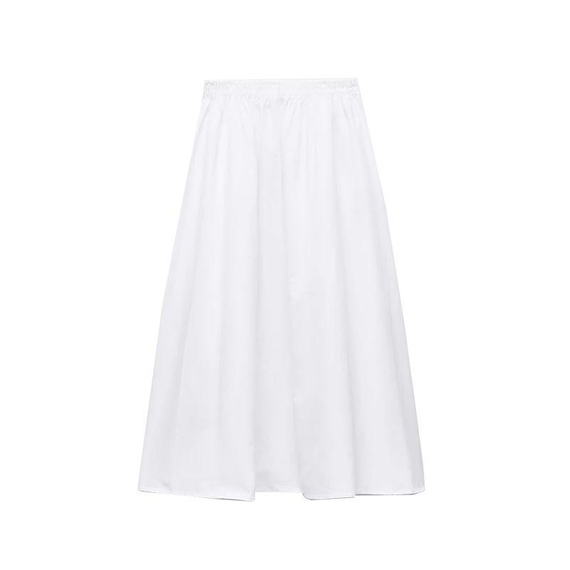 Spring New Women's Clothing Fashion Wind Wave Edge Poplin Tops 476401 800 Pleated Midi Dress 4764400