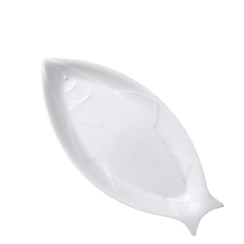 White Ceramic Irregular Oval Fish Plate