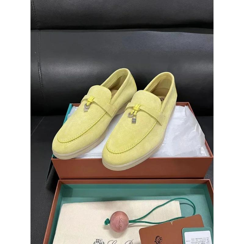 2025Dingpeng Women's Casual Slippers British Style One Step Lazy Shoes Flat Bottom Fleece Embellished Pendants Leisure Shoes