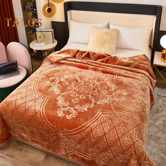 Flanelldecke, verdickter Blumendruck, doppellagig, wärmespeichernd, pflegeleicht, maschinenwaschbar, maximaler Komfort, wendbar, extragroß, für den Winter