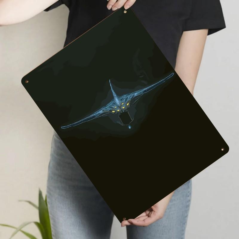 

Deep Sea Glow Devil Ray Metal Wall Art Creative Home Decor 20x30cm（7.8x11.8inch）