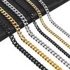 10PCS Cuban Chain 3.5/5/7/9mm Mens Necklace Stainless Steel Chain for Women Jewelry Christmas Gift