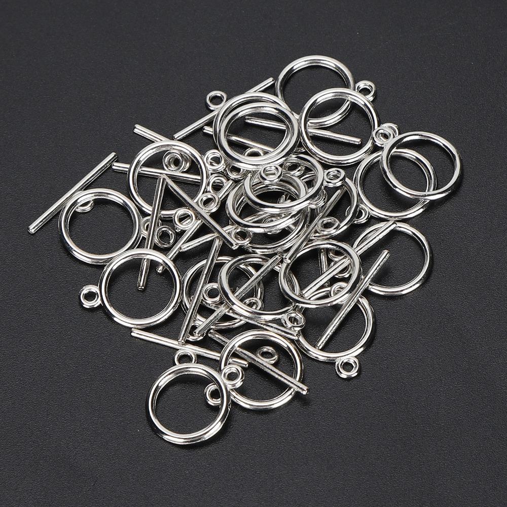 100PCS Jewelry Accessories Alloy Toggle Clasps 2mm Round OT Buckle Bracelet Clasps Bracelet Making