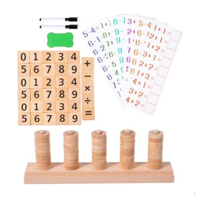 Holzzahlen Zählspielzeug,Mathematik Lernspielzeug,Stapelbares Mathematik Zählspielzeug,Kindergartenlernen