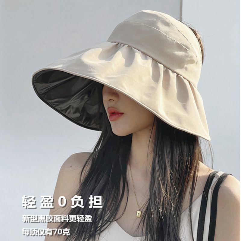 Spring and summer large brim vinyl sun hat UPF + UV protection Velcro adjustable hat circumference sun protection hat