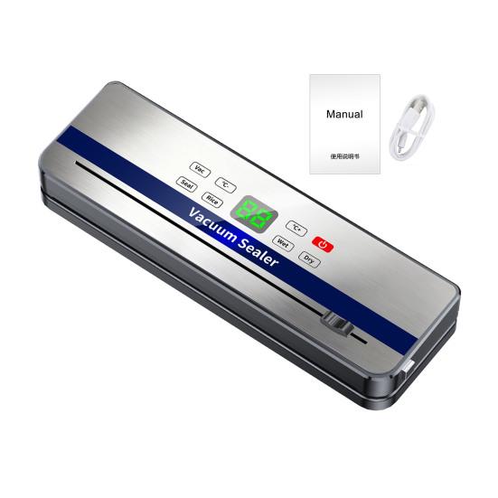 Electric Vacuum Sealer Machine Adjustable Seal Temperature Built-in Cutter Portable Food Sealer Touch Screen Bag Sealer for Kitchen Home Use
