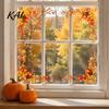 Ahornblatt Fensteraufkleber Erntedankfest Statischer Glasaufkleber, Herbst-Clings mit Blättern Sonnenblumen Und Herbstdekorationen Beeren-Drucke,