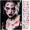 10 Sheets Waterproof Halloween Tattoo Sticker Scary Bloodiness Temporary Bruise Stickers  Women Men