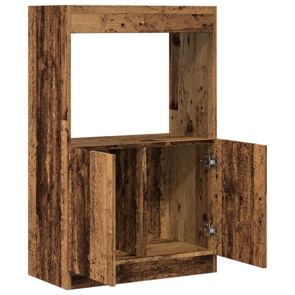 Highboard with Rustic Wood Look 63 X 33 X 100 Cm Engineered Wood