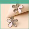 Gift Jewelry For Women Summer Floral Metal Earrings With Sparkling Detail