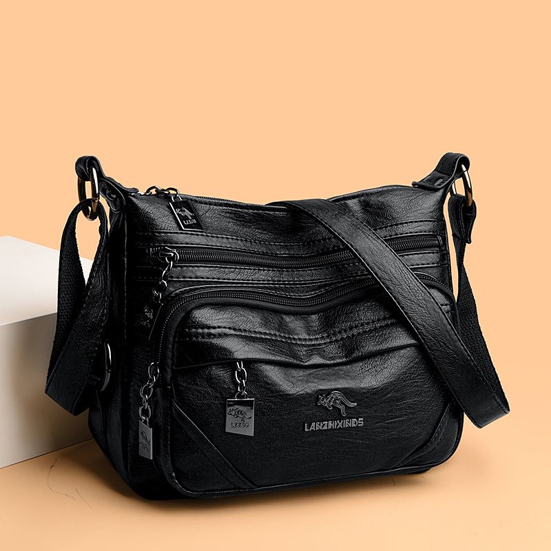 

Brand Kangaroo Middle-Aged Ladieswear Grandma Bag Leather Crossbody Women s Bag 2025 New Soft Leather Bag Large Capacity Shoulder Bag Black(Genuine Leather Authorization)