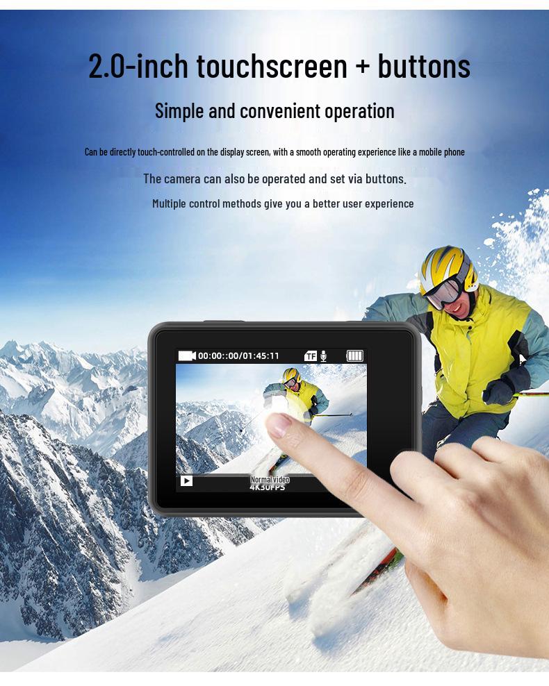 4K Waterproof WiFi Action Camera with Dual Touch Screens & Anti-Shake