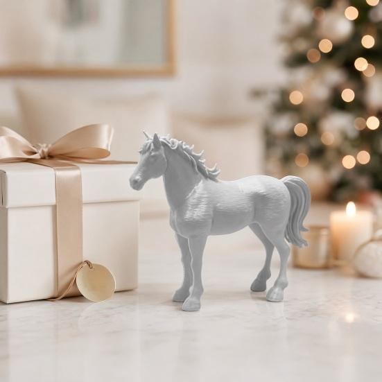 Pferdestatue, 3D-gedruckte realistische Pferdeskulptur, Sammler-Tierskulptur, Feng Shui Ornamente für Heim- und Büro-Schreibtischdekoration