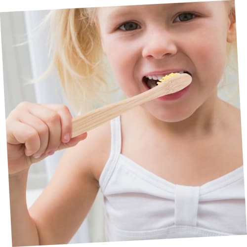 Frcolor 10-Piece Portable Bamboo Toothbrush Set with Soft Bristles for Kids, Eco-Friendly Design for Home and Guest Room Use