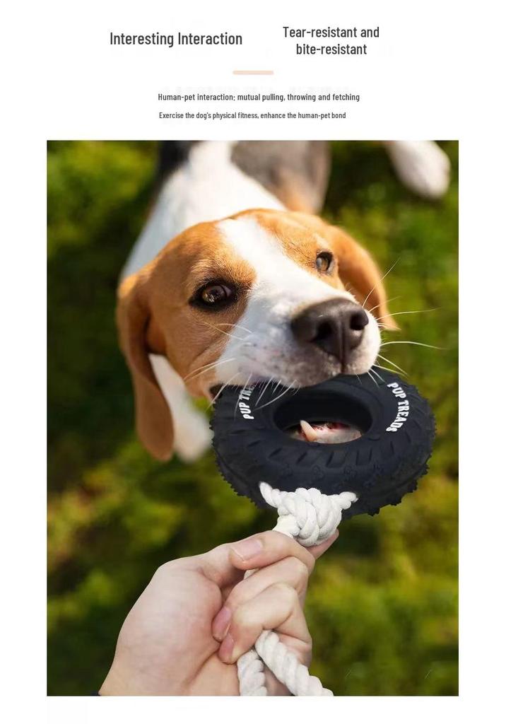 Pet Dog Toy: Durable Rubber Tire for Large Dogs - Interactive, Bite-Resistant, and Teething-Friendly