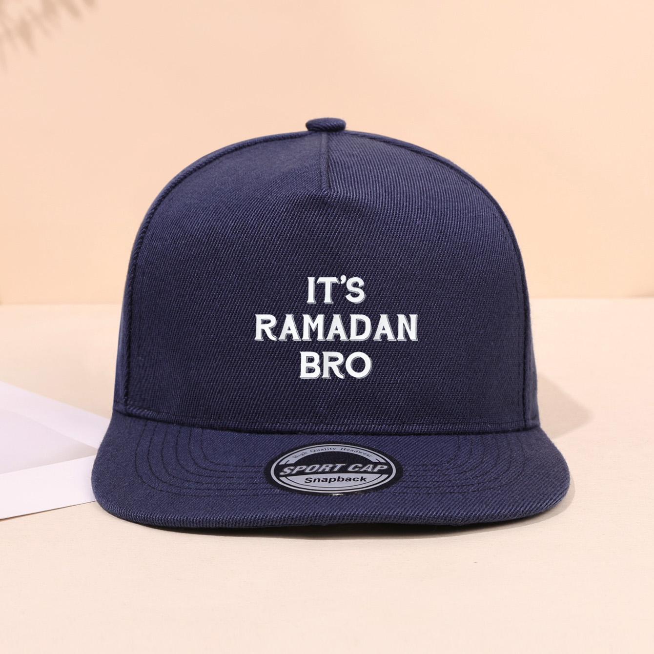 

1 red IT S RAMADAN BRO explosion scene flat edged hat! Breathable and not stuffy, must be worn on the street during Ramadan темно-синий